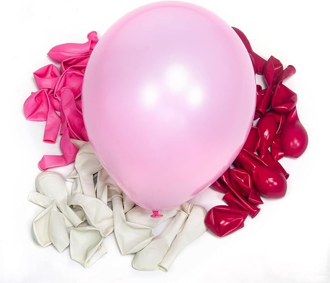300 Pack Pink and White Balloons 12 inch White Hot Pink Latex Party Balloon Bulk - Image 3
