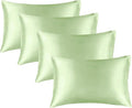 BEDELITE Satin Pillowcase for Hair and Skin, Super Soft Similar to Silk Pillow Cases 4 Pack with Envelope Closure, Cooling Pillowcases for Women Men (20"x36" King Size, Gleam)