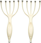 Head Massager,Protable Handheld SPA Scalp Massage Tool for Deep Relaxation & Stress Reduction Wet and Dry in The Office Home SPA (2-Pack) (White White)