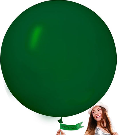 PartyWoo Dark Green Balloons 4pcs Emerald Hunter Forest Green Color | 36 Inch by PartyWoo