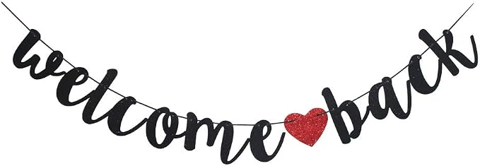 Welcome Back Black Vintage Banner by Unknown