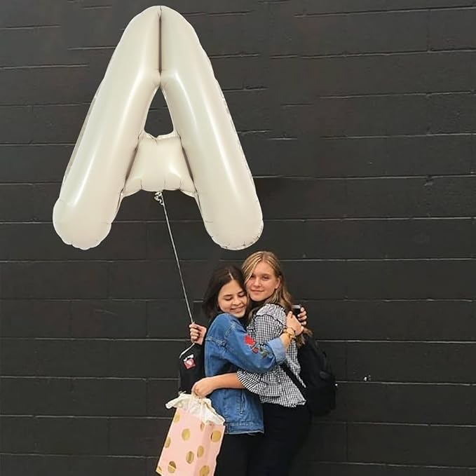 TONIFUL 40 Inch Large Cream White Letter A Balloons Giant Alphabet Letter - Image 5