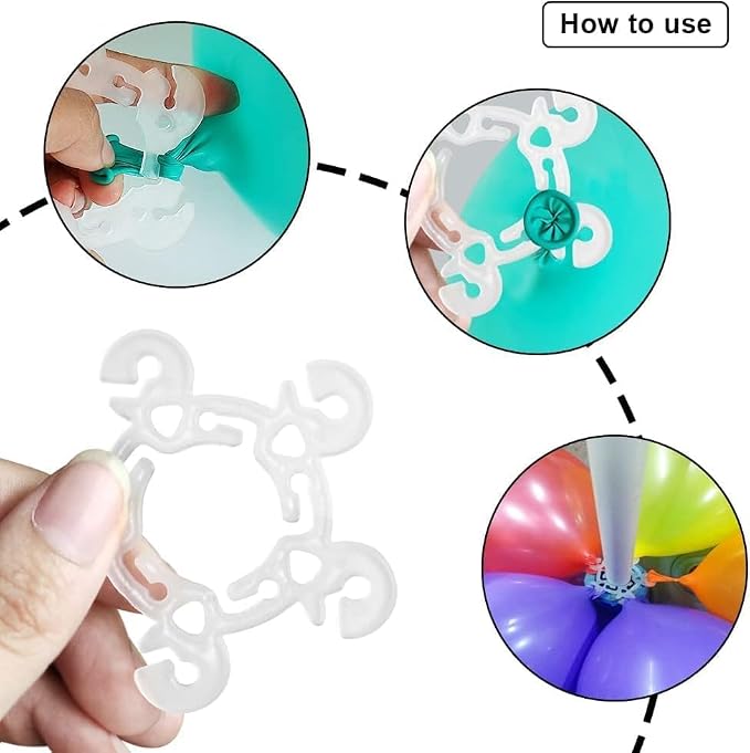 120 Pieces Clips for Balloon Arch, Balloon Arch Bracket Buckle, Flower Shape - Image 3