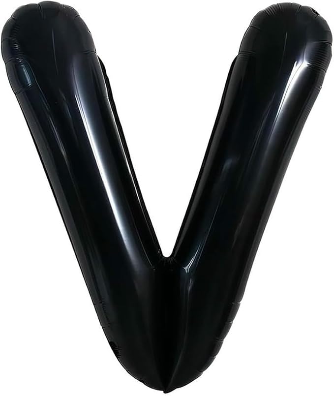40 Inch Black Letter V Foil Balloon, Large Jumbo Mylar Helium Alphabet Balloon by Unknown