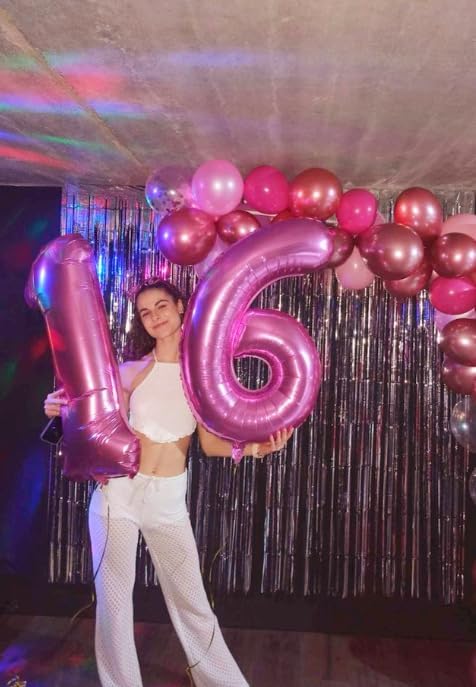 Pink Number 6 Balloon 40 inch, Balloon numbers party supplies, deco photo shoot - Image 5