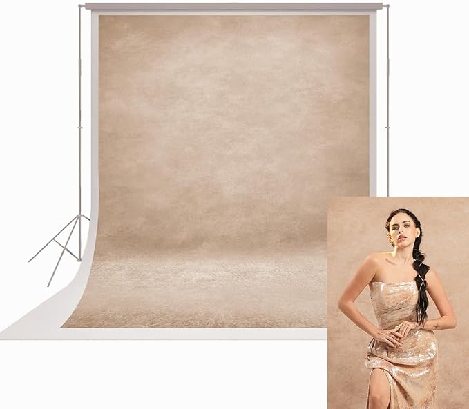 UrcTepics 8x12ft Beige Abstract Textured Professional Photography Backdrop by UrcTepics