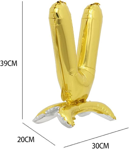 16" Standing Gold Alphabet Letter and Number Balloons Aluminum Hanging Foil - Image 2