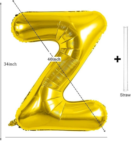 Gold Letter Balloons 40 Inch Large Letter Z Balloon Aluminum | Foil Mylar Big - Image 2