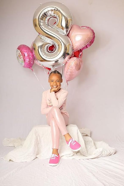 8 Balloon Numbers Birthday Decorations, 40In Silver Balloons - Image 2