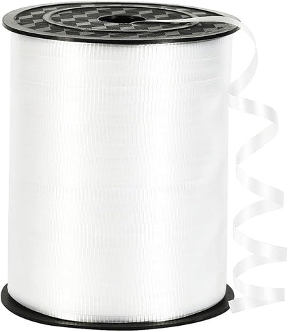 White Curling Ribbon, 3/16 inch x 500 Yard Crimped White Curling Ribbon by PendantofLuck
