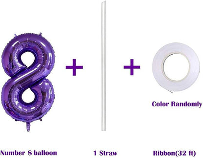 40 Inch Jumbo Purple Number 8 Balloon Giant Balloons Prom Balloons Helium Foil - Image 3