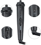 3 in 1 Curling Iron, Curler Wand Set with 3 Interchangeable Ceramic Curling Barrel(0.35”-1.25”), Instant Heat Up, Dual Voltage Hair Curler Beach Waves, Include Glove