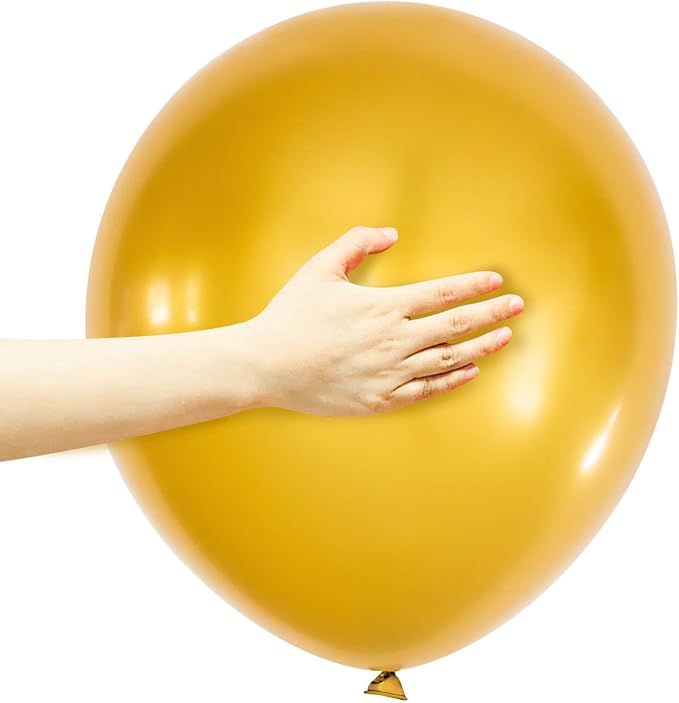 Metallic Gold Balloons 18 inch 12 Pack Chrome Golden Large Latex Balloon Round by ASIYUHY