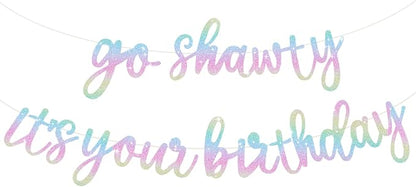 BEISHIDA Rainbow Pre-Strung Go Shawty It's Your Birthday Banner Decoration | by Beishida