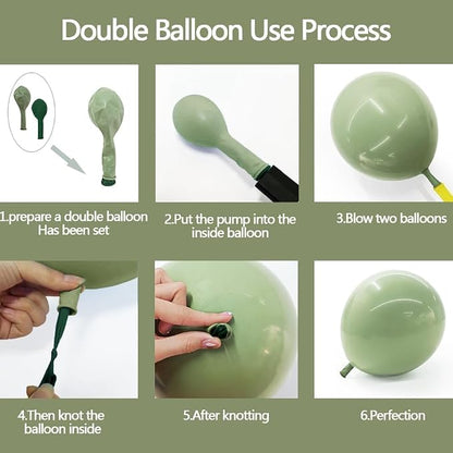 Dusty Green Orange Balloon Garland Double Stuffed Blush Brown Nude Balloon Arch - Image 4