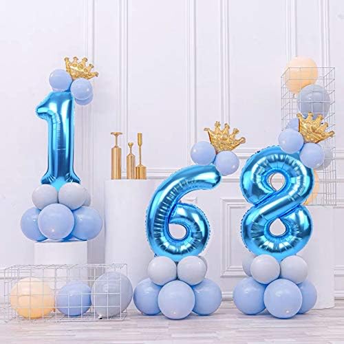 TONIFUL 40 Inch Blue Number 4 Balloons Large Foil 4th Birthday Decorations | - Image 4