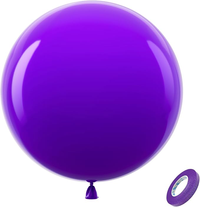 Bezente Dark Purple Giant Latex Round Balloons 36 Inch 8 Pack | Purple Large by Bezente