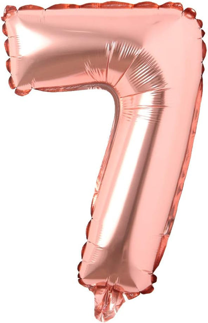 16" inch Single Rose Gold Alphabet Letter number Balloons Aluminum Hanging Foil by REIANS