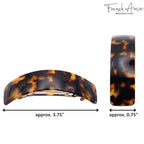 French Amie Curved Tokyo Large 3 ¾” Handmade Celluloid Automatic Volume Hair Clip Barrette (Tokyo)