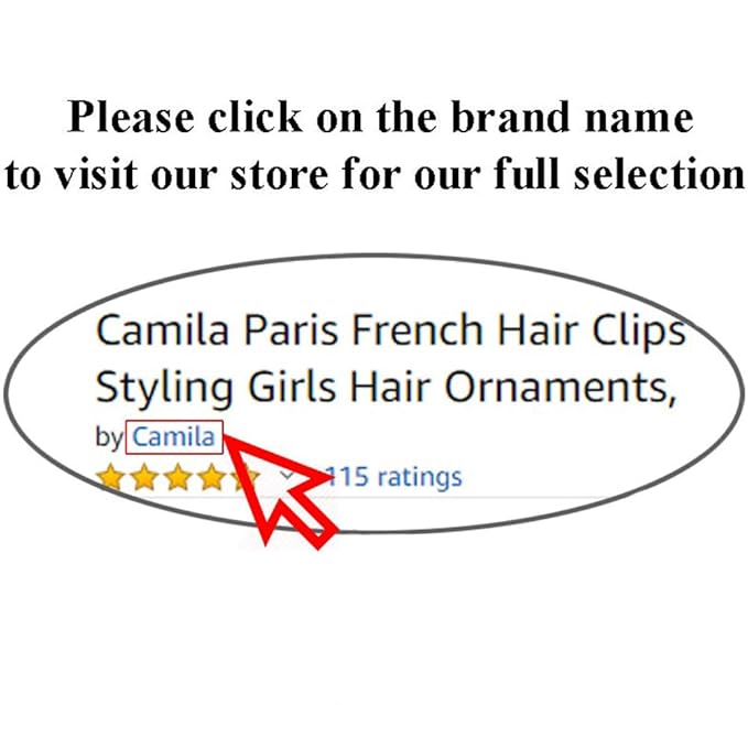 Camila Paris CP3375 French Hair Barrettes Clips for Women, Handmade, Girls Side Slide-in Barrette Clip, Hair Accessories for Women. Strong Hold No Slip Grip Fashion Durable Styling, Made in France