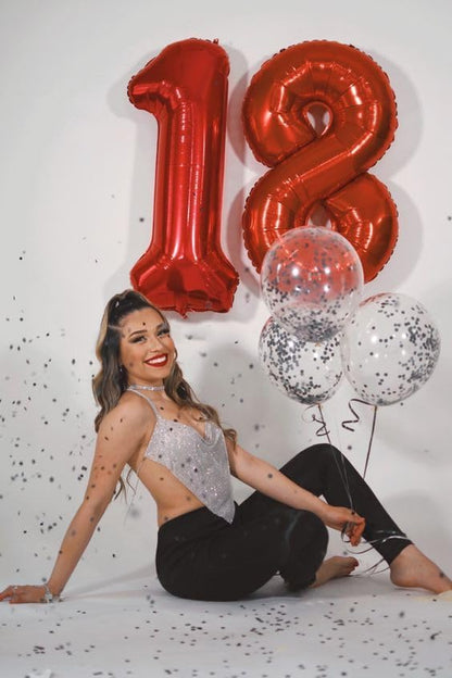 Red Number 8 Balloon 40 Inch - Image 4