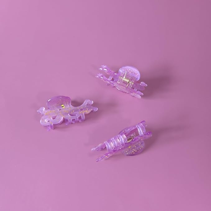 Octopus Claw Clip,Acetate Hair Clips,Small Claw Clips for Women,Pack of 2