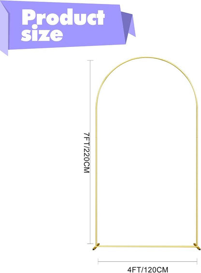 Wedding Arch Backdrop Stand 7.2FT Gold Wedding Balloon Arched Backdrop Stand - Image 3