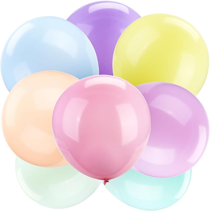 LOVESTOWN 12 PCS Pastel Large Macaron Balloons, 36 Inch Multicolor Macaron | by Lovestown
