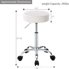 DUHOME 410 Height Adjustable Swivel Rolling Chair Massage Medical Clinic Tattoo Spa Salon Stool with Wheels (White)