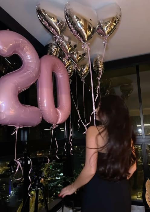 Pearl Pink Number 2 Balloon 40 inch, Balloon numbers party supplies, deco photo - Image 3