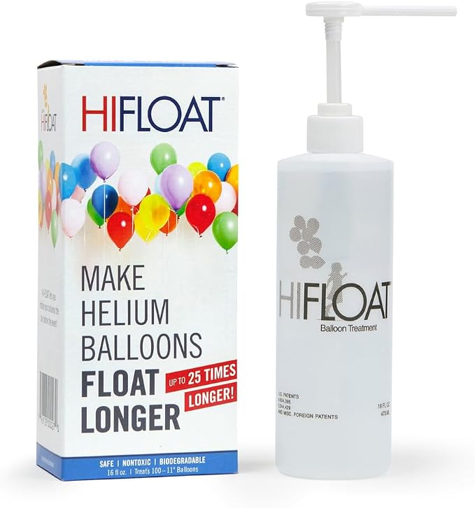 HI-FLOAT Balloon Treatment 16 oz – Extends Float Time by Shindigz