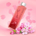 Deluxe Cherry Blossom Spa Basket - Home Spa Set with Bubble Bath, Bath Salts, Body Lotion, Bath Puff, and Rose Soaps in Wooden Curio