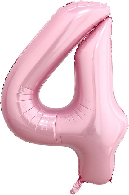 40 Inch Pink Number 4 Balloon, Giant Number Balloons, Birthday Decorations | by Unknown