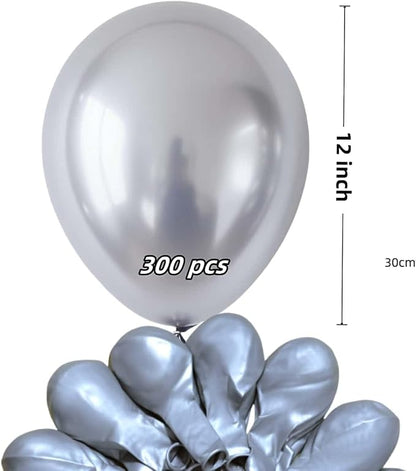 300 Pcs Metallic Silver Balloons 12 Inch Silver Chrome Balloon - Image 2