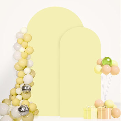 FANPROMS Arch Covers Set of 2 Yellow Wedding Arch Cover 6FT 7.2FT Arch Stand - Image 5