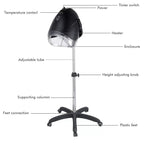 Black,A,Wall Mounted Hair Dryer,Fast Hair Drying Low Noise,Timer 0-60 Min,Steamer Hat Deep Conditioning Heat Steaming Salon Equipment Hooded Machine Used in Hair Processor