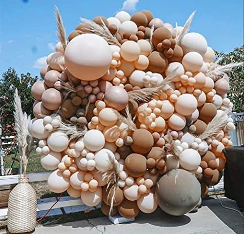 Beige Blush Pink Double Stuffed Balloons Different Size 115Pcs 5/10/12/18" - Image 4