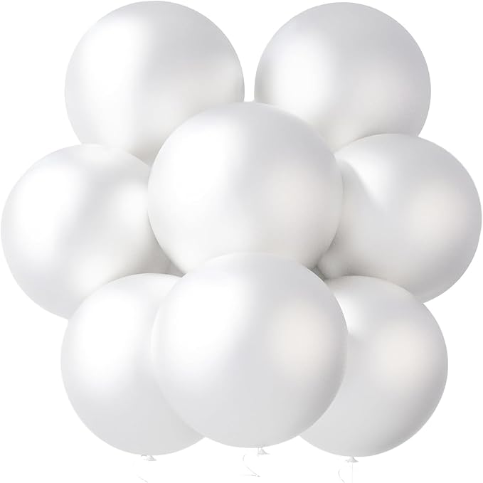 LOVESTOWN 18 Inch Pearl White Large Balloons, Birthday Wedding Baby Shower by Lovestown