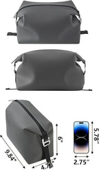 6"x 9.84" 4.5L Large Silicone Toiletry Bag,Waterproof Leakproof Foldable Travel Organizer,Dopp Kit Alternative for Men & Women,Grey