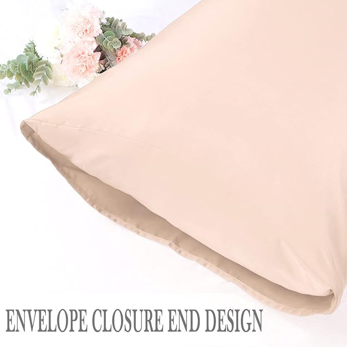 uxcell 2 Pack Silk Satin Pillowcase for Hair and Skin, Cool, Silky, Soft Breathable Pillow Cases Travel Size 14x20 Inch Sateen Pillowcase Light Tan with Envelope Closure
