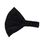 Set of 3 Wide Cotton Head Band Solid Boho Yoga Style Soft Hairbands Black Camel Light Grey