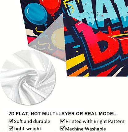 Happy Birthday Balloons Banner 71x43 Inch, Large Birthday Party Backdrop - Image 8