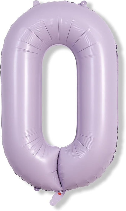 Pastel Purple Number 0 Balloons 40 Inch, Large Lilac Number Balloons 0-9 Set - Image 8