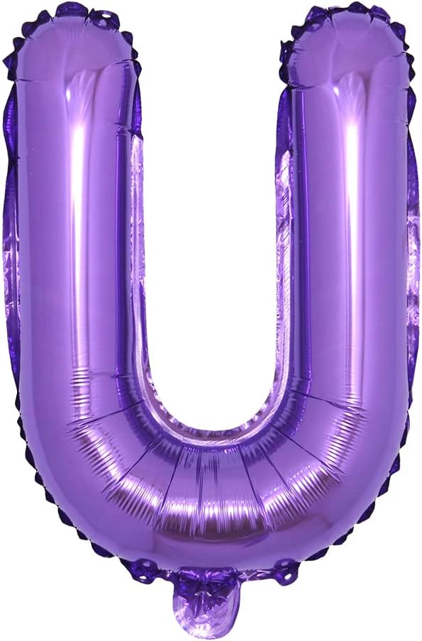 16 inch Purple Alphabet Letter and Number Balloons Set Package, Aluminum by RUIANSI