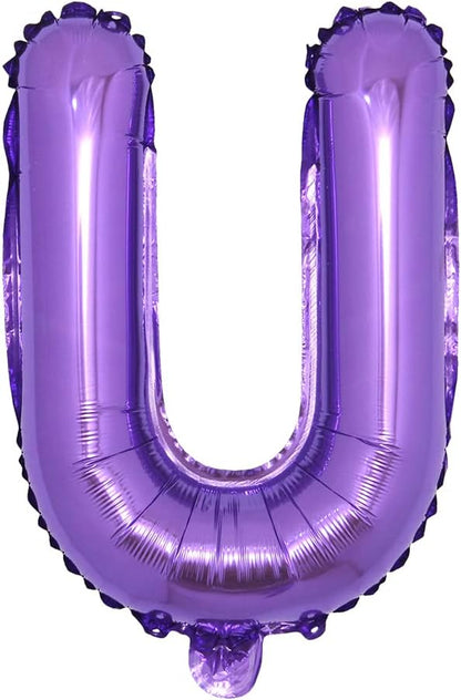 16 inch Purple Alphabet Letter and Number Balloons Set Package, Aluminum by RUIANSI