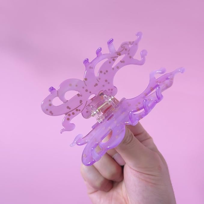 Octopus Claw Clip,Acetate Hair Clips,Small Claw Clips for Women,Pack of 2