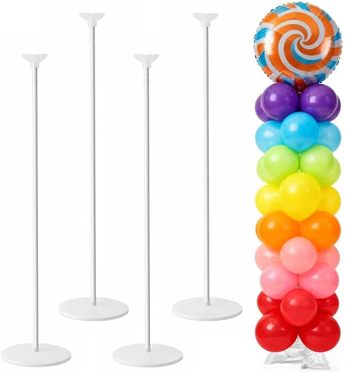 Balloon Column Stand Set of 4, Adjustable 15-79 Inch Metal Spiral Balloon Tower by Tamodan+for+better
