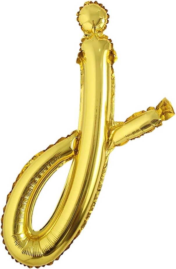 18 inch Gold DIY a-z Handwriting lowercase letters name Foil balloon Letter by REIANS