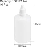 uxcell Plastic Dropper Bottle, 100ml/3.4oz Small Mouth Drop Bottles Empty Squeezable Liquid Dropper Bottle 10pcs