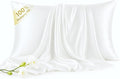 Silk Pillow Cases King - 6A Luxury 100% Mulberry Silk Pillowcase for Hair and Skin - Anti-Wrinkle, Cooling & Smooth, Hidden Zipper - Pillowcases for Sleeping Women, White